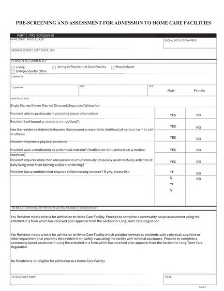 Pre-Screening and Assessment