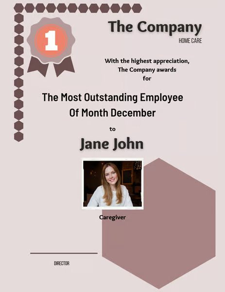 Employee Of The Month Certificate
