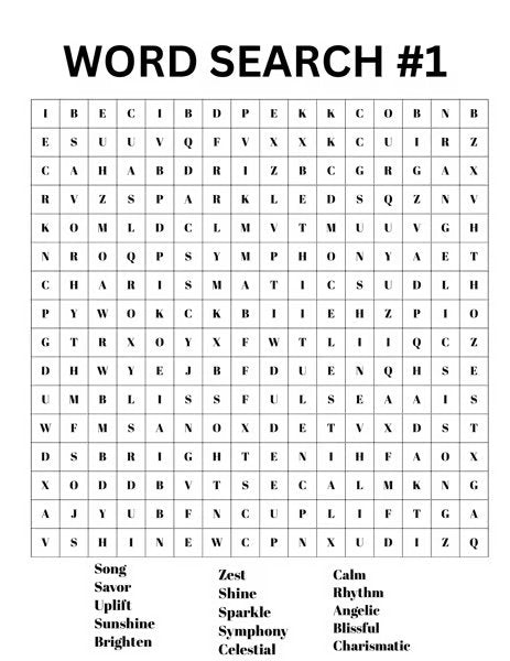 Word Search (Flattering Word Bank)