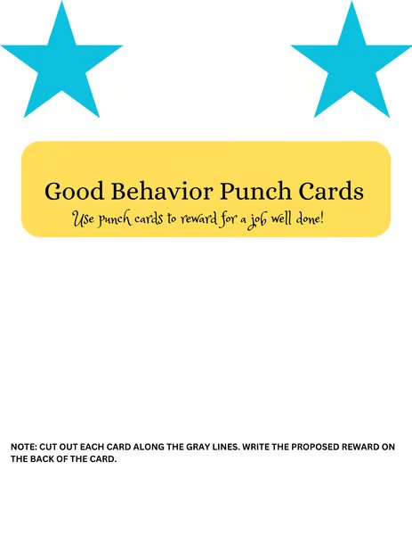 Good Behavior Punch Cards