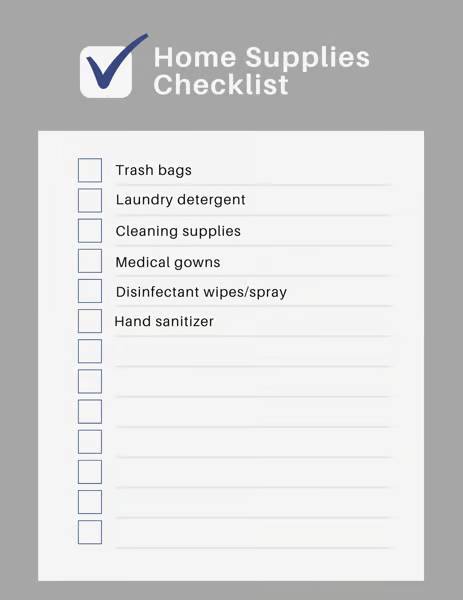 Home Supply Checklist