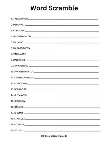 Word Scramble book